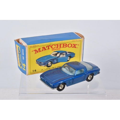 171 - EIGHT BOXED MATCHBOX SERIES DIECAST MODELS, Iso Griffo, No.14, metallic blue body, blue interior, Po... 