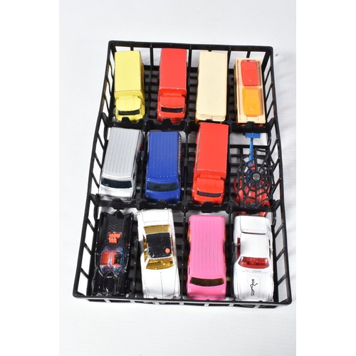 182 - A MID 1970'S MATCHBOX CARRY CASE AND CONTENTS, majority of  the 48 models in playworn condition with... 