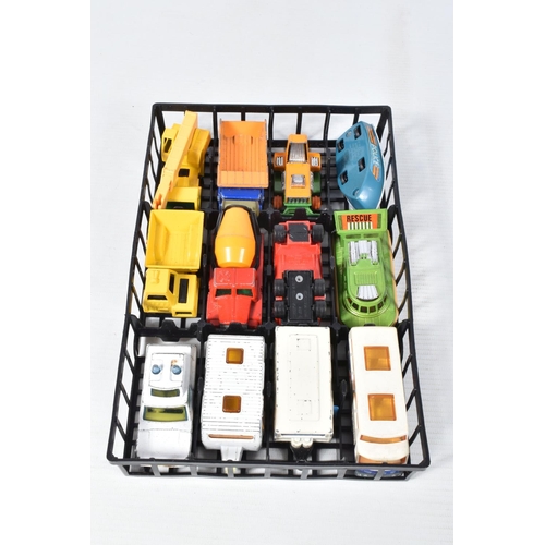 182 - A MID 1970'S MATCHBOX CARRY CASE AND CONTENTS, majority of  the 48 models in playworn condition with... 