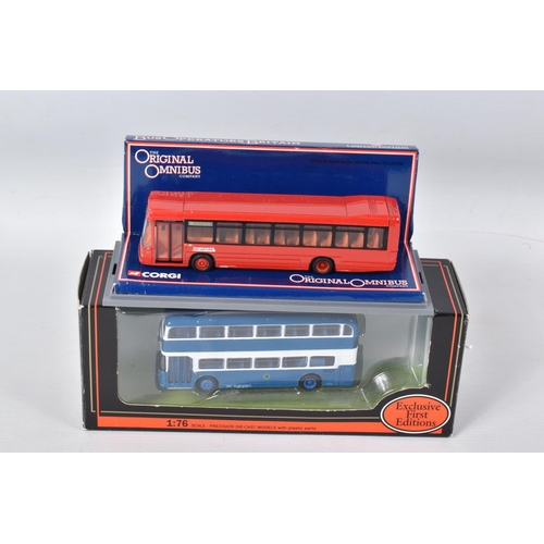 187 - TWO BOXES INCLUDING TWENTY NINE BOXED DIECAST VEHICLES, to include a collection of twenty three Corg... 