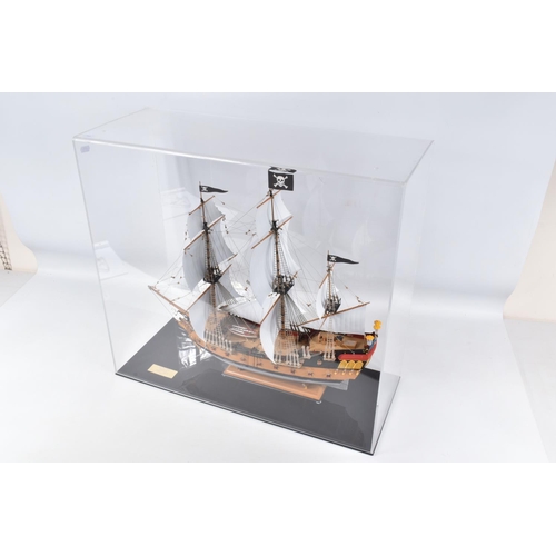 194 - THREE CONSTRUCTED REVELL PLASTIC KITS OF BRITISH SHIPS ALL HOUSED IN PERSPEX DISPLAY CASES, 'Mayflow... 