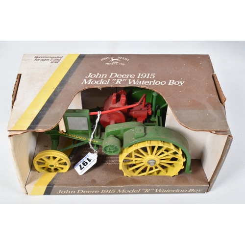 197 - THREE BOXED ERTL BLUEBIRD REPLICA TOYS DIECAST JOHN DEERE TRACTOR MODELS, 1/16 scale, 1915 Model R W... 