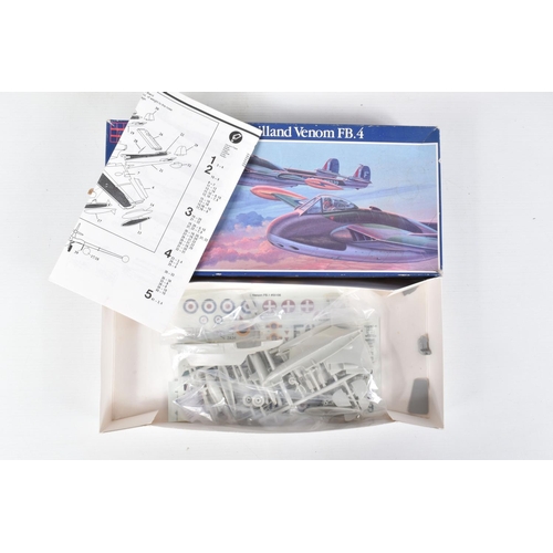 205 - ELEVEN UNBUILT BOXED MODEL AIRCRAFT KITS, made up of Eight 1:72 scale Frog models to include, a Vamp... 