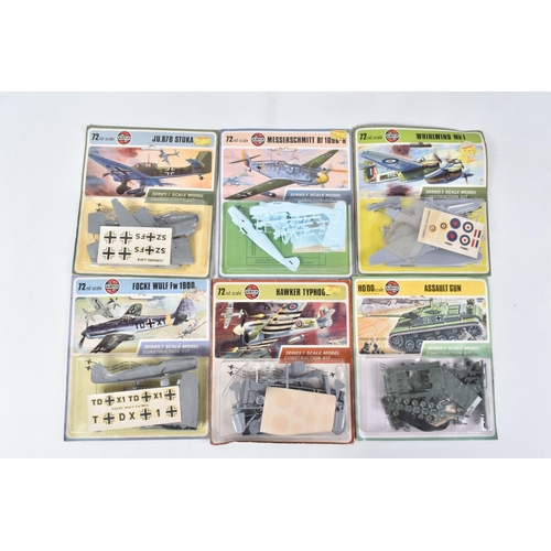 206 - A BOX CONTAINING A SELECTION OF UNBUILT VARIOUS MILITARY AIRFIX MODEL KITS, to include a Guards band... 