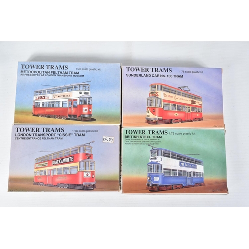 208 - FOURTEEN BOXED UNBUILT MODEL TRAM KITS,  six Keil Kraft kit to include, a 1:72 scale London Transpor... 