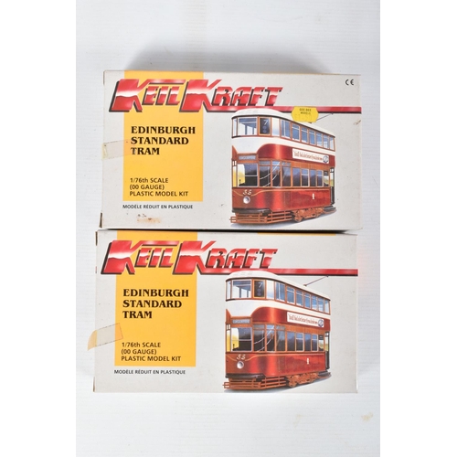 208 - FOURTEEN BOXED UNBUILT MODEL TRAM KITS,  six Keil Kraft kit to include, a 1:72 scale London Transpor... 