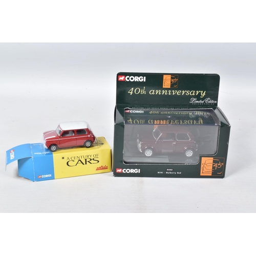 211 - A COLLECTION OF CORGI MINI MODEL CARS, to include a limited edition Mini 7 1999 Mini Se7en & Mini Mi... 