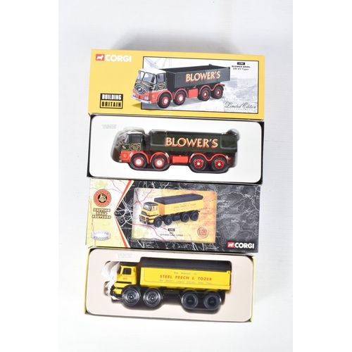 214 - TWELVE BOXED CORGI DIECAST MODEL VEHICLES, and a blister Pack of Corgi 1:50 scale Ceramic sacks numb... 