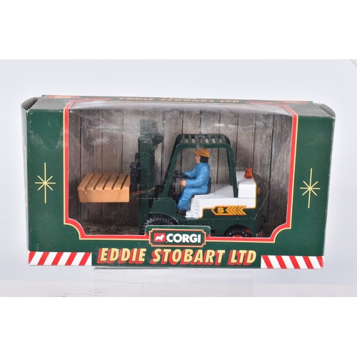 215 - SEVEN BOXED AND ONE UNBOXED MODEL EDDIE STOBART AND GUINNESS VEHICLES, the first a Corgi Eddie Stoba... 