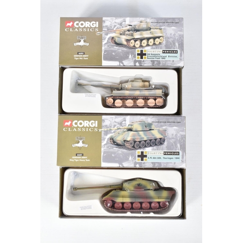 216 - FOUR BOXED CORGI DIECAST MILITARY VEHICLES, the first a WWII Collection The Desert Campaigns of Nort... 