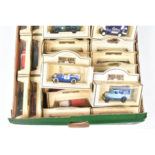 223 - FOUR BOXES OF ASSORTED LLEDO, MATCHBOX AND OXFORD DIECAST MODEL VEHICLES, some of the Lledo models i... 