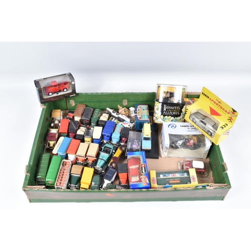 232 - TWO TRAYS OF PLAYWORN DIECAST VEHICLES, to include a Matchbox king size Refuse Truck, No. 15 Merrywe... 