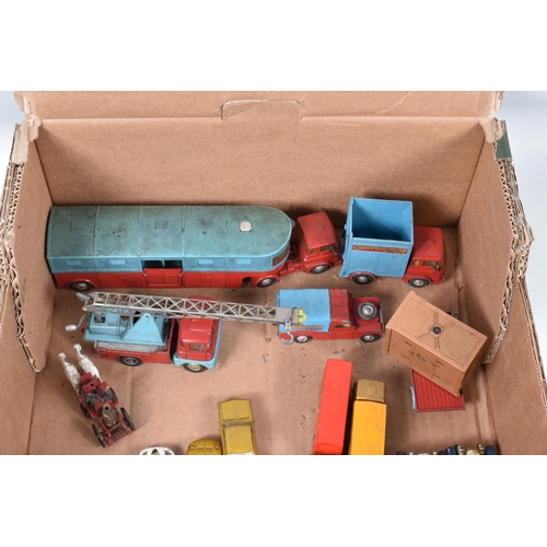 234 - A QUANTITY OF UNBOXED AND ASSORTED PLAYWORN DIECAST VEHICLES, to include Dinky Supertoys Foden Flat ... 