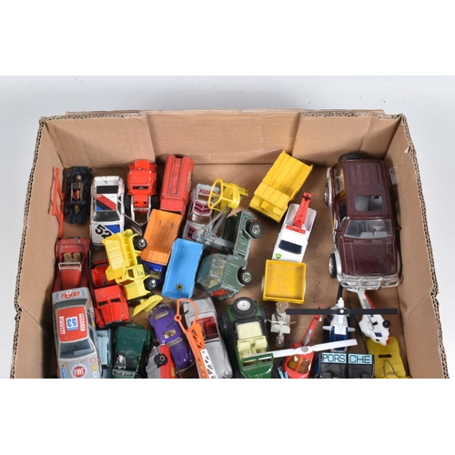 237 - THREE BOXES OF MODEL VEHICLES, FIGURES AND AIRCRAFTS, some boxed and some loose, items include a box... 