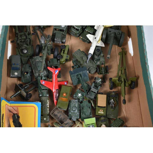 237 - THREE BOXES OF MODEL VEHICLES, FIGURES AND AIRCRAFTS, some boxed and some loose, items include a box... 