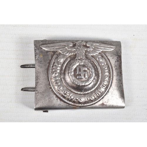 538 - FOUR GERMAN WWII STYLE BELT BUCKLES, these buckles include one Luftwaffe and three SS buckles, the o... 