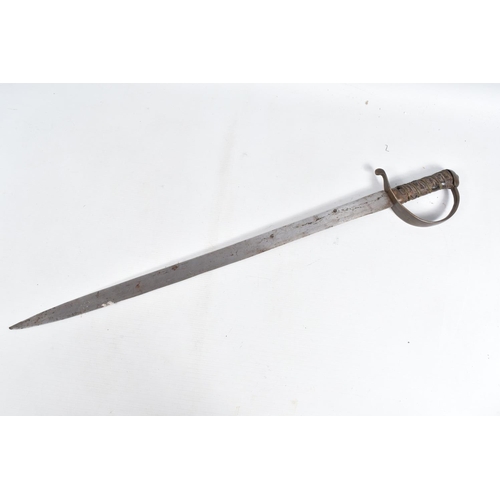 541 - A PAIR OF 19TH/20TH CENTURY SWORDS WITHOUT SCABARDS, both swords have wire band handles and straight... 