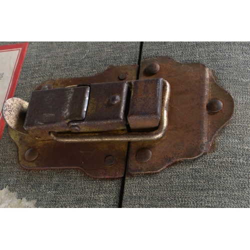 547 - TWO VINTAGE SUITCASES AND A TRAVELLING TRUNK, the trunk was sent to a Dr Fletcher in Worcestershire ... 