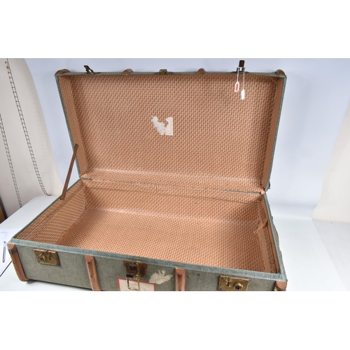 547 - TWO VINTAGE SUITCASES AND A TRAVELLING TRUNK, the trunk was sent to a Dr Fletcher in Worcestershire ... 