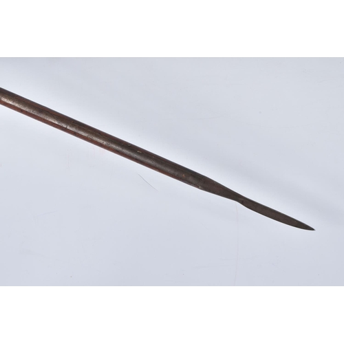 550 - A LARGE 19TH CENTURY BOARDING STYLE PIKE/ CAVALRY LANCE, featuring an ash shaft with an off centre l... 