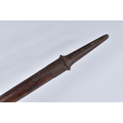 550 - A LARGE 19TH CENTURY BOARDING STYLE PIKE/ CAVALRY LANCE, featuring an ash shaft with an off centre l... 