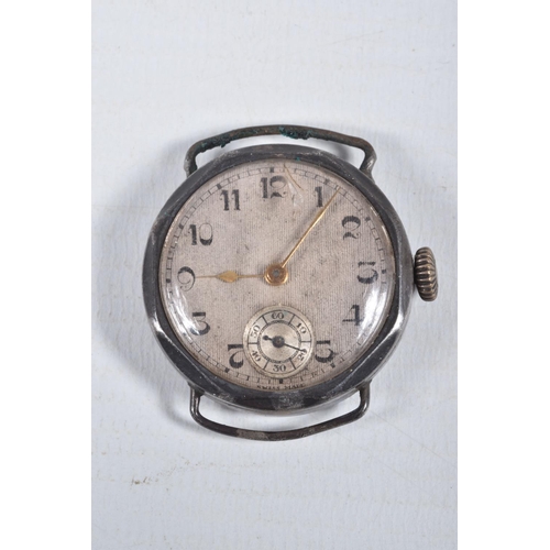 28 - FOUR MID 20TH CENTURY WATCH HEADS, to include a white metal 'Olma' watch head, missing crown, approx... 