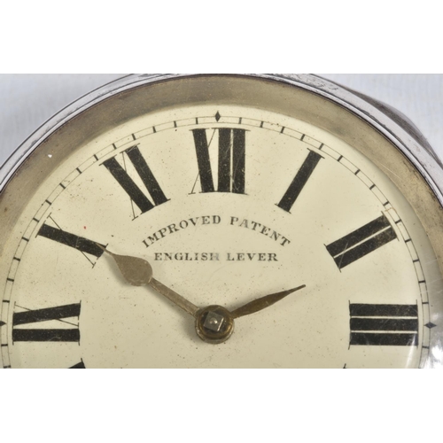 37 - AN EARLY 20TH CENTURY, SILVER OPEN FACE POCKET WATCH, key wound, round white dial signed 'Improved P... 