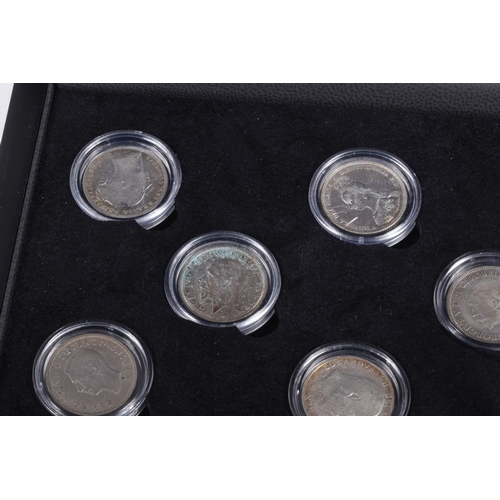 38 - A CASED SET OF COMMEMORATIVE COINS, The House of Windsor coinage portraits shilling set by The Bradf... 