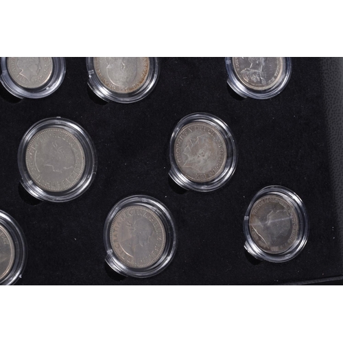 38 - A CASED SET OF COMMEMORATIVE COINS, The House of Windsor coinage portraits shilling set by The Bradf... 