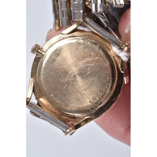 40 - A GENTLEMAN'S WRISTWATCH, the circular face with gold coloured baton hour markers and hands, face st... 