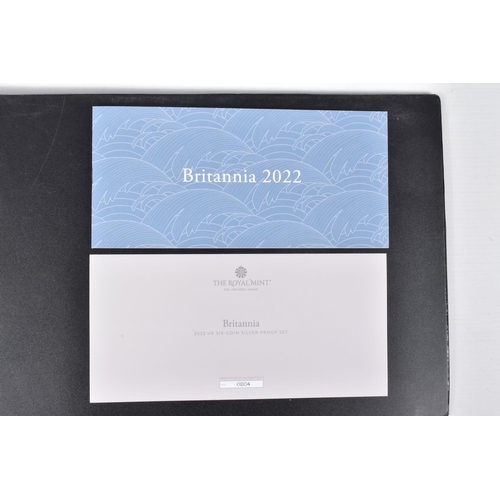 83 - A ROYAL MINT BRITANNIA 2022 6-COIN SILVER PROOF SET of 1 Ounce.999Silver, Half Ounce,Quarter Ounce,3... 