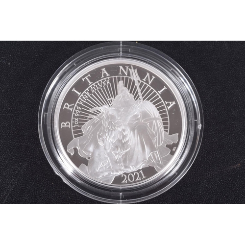 84 - A ROYAL MINT BRITANNIA 2021 6-COIN SILVER PROOF SET OF .999 SILVER COINS ONE OUNCE, HALF OUNCE, QUAR... 