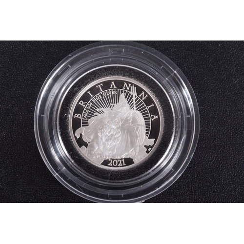 84 - A ROYAL MINT BRITANNIA 2021 6-COIN SILVER PROOF SET OF .999 SILVER COINS ONE OUNCE, HALF OUNCE, QUAR... 