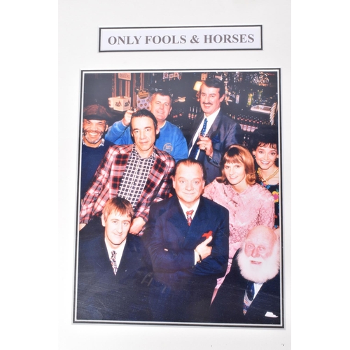 89 - A FRAMED PICTURE OF ONLY FOOLS AND HORSES CAST WITH SIGNATURES, the frame features a photograph of t... 