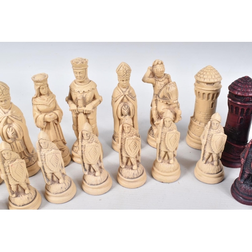 94 - TWO CHESS SETS AND WOODEN CHESS BOARDS, all pieces included although three pawns from the larger set... 