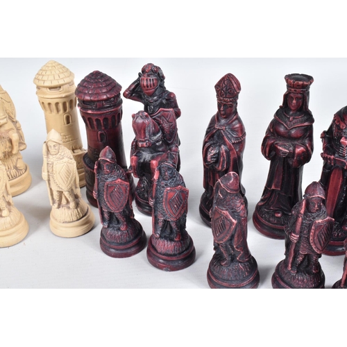 94 - TWO CHESS SETS AND WOODEN CHESS BOARDS, all pieces included although three pawns from the larger set... 