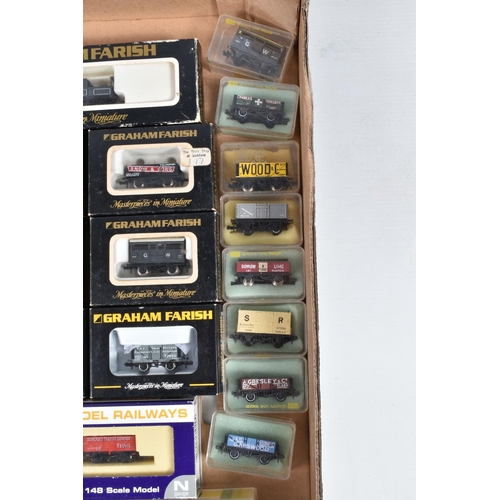 369 - A QUANTITY OF BOXED AND UNBOXED N GAUGE PASSENGER AND FREIGHT ROLLING STOCK, Graham Farish, Peco, Li... 