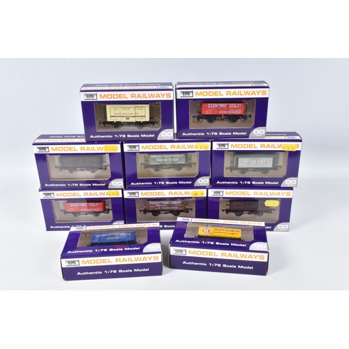 376 - TEN BOXED OO GAUGE DAPOL MODEL RAILWAYS WESSEX WAGONS, to include a WM Furze & Sons Mild Pale Ales U... 