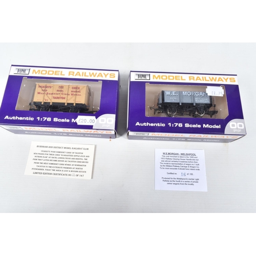 377 - TEN BOXED OO GAUGE DAPOL MODEL RAILWAY WESSEX WAGONS, to include a Palmers Brewery, Bridport with Ce... 