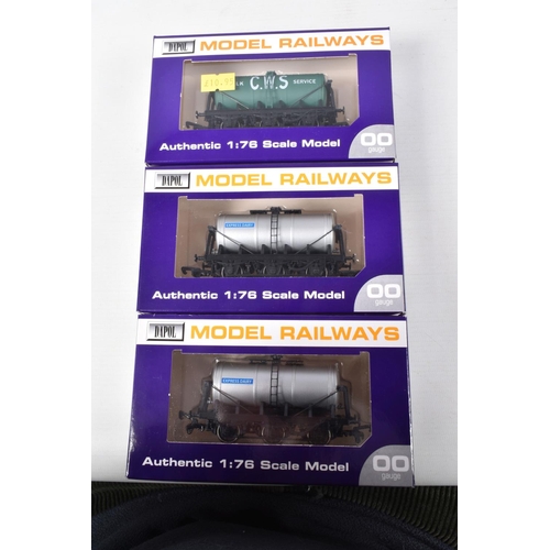 379 - NINE BOXED OO GAUGE DAPOL MODEL RAILWAY WAGON SIX WHEEL TANKERS, to include a SR United Milk, item n... 