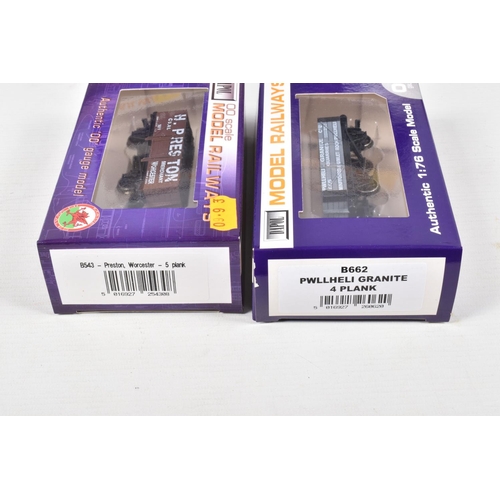 381 - TEN  BOXED  OO GAUGE  DAPOL MODEL RAILWAY  WAGONS, to include a Porthywaen Lime Co Limited Edition w... 