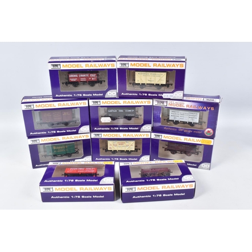 382 - TEN BOXED OO GAUGE DAPOL MODEL RAILWAY WAGONS, to include a Wessex Wagons Scutt Bros Stogumber Brewe... 