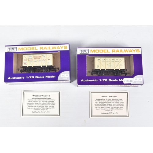 382 - TEN BOXED OO GAUGE DAPOL MODEL RAILWAY WAGONS, to include a Wessex Wagons Scutt Bros Stogumber Brewe... 