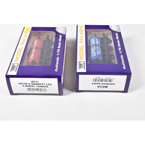 383 - TEN BOXED OO GAUGE DAPOL MODEL RAILWAY WAGON SIX WHEEL TANKERS, to include a Milk UD, item no. B762,... 