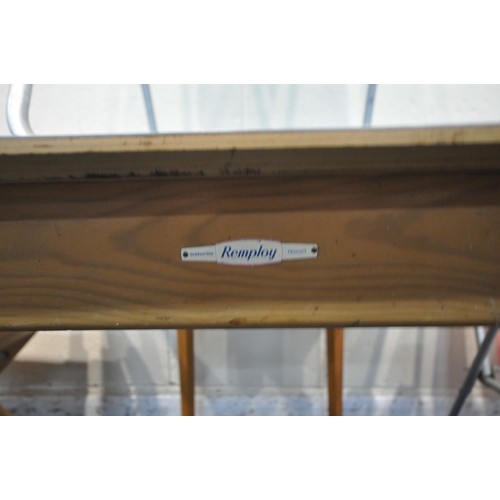 1312 - A REMPLOY FORMICA TOP DROP LEAF TABLE, open width 89cm x closed width 52cm x depth 91cm x height 76c... 