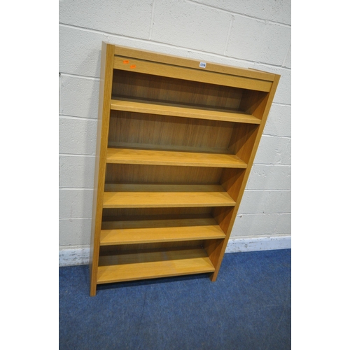 1316 - A LIGHT OAK SIX TIER OPEN BOOKCASE, width 90cm x depth 28cm x height 148cm (condition report: overal... 