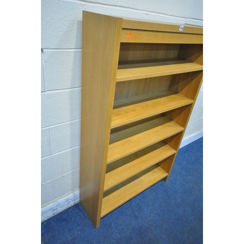 1316 - A LIGHT OAK SIX TIER OPEN BOOKCASE, width 90cm x depth 28cm x height 148cm (condition report: overal... 