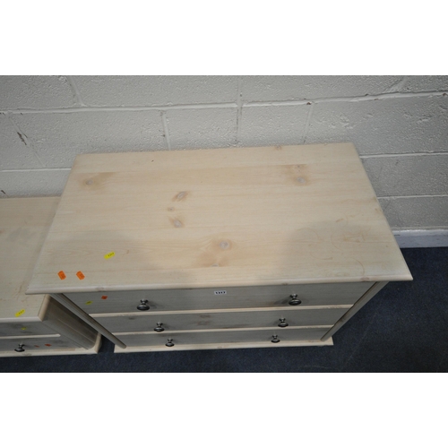 1317 - A MODERN CHEST OF THREE DRAWERS, width 91cm x depth 48cm x height 71cm, along with a matching two dr... 