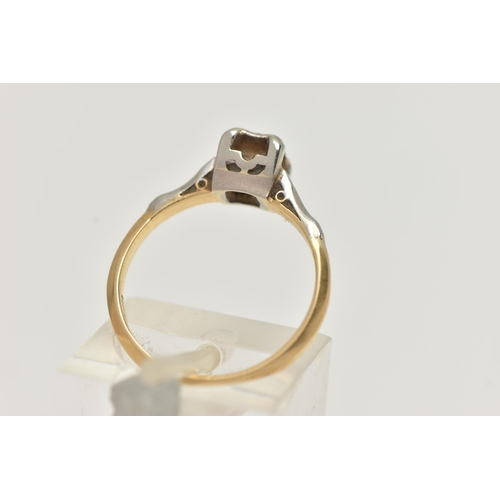 11 - AN 18CT GOLD DIAMOND SINGLE STONE RING, round brilliant cut diamond, claw rub over setting, estimate... 