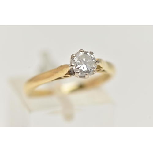 43 - A DIAMOND SINGLE STONE RING, set with a round brilliant cut diamond, measuring approximately 5.22mm ... 